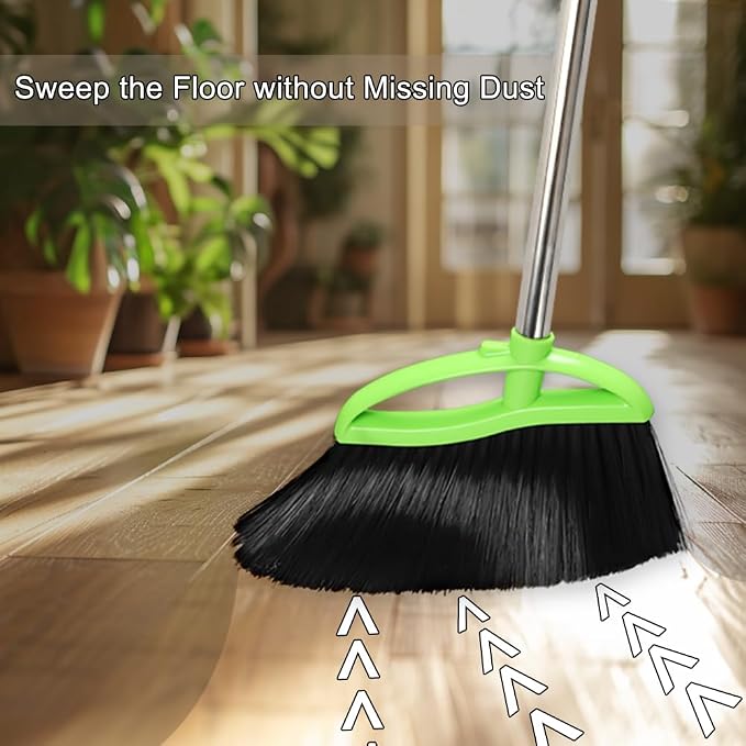 Soft Bristles Green Angle Broom Long Handle Indoor Broom - Image 7