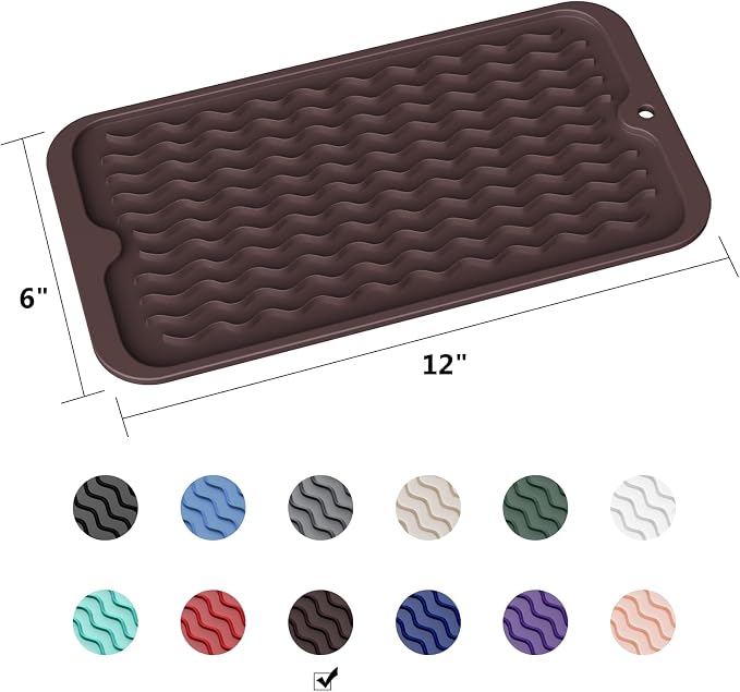 ZLR Silicone Dish Drying Mat for Kitchen Counter, Eco-Friendly Fast Dry Dish Mat - Image 6