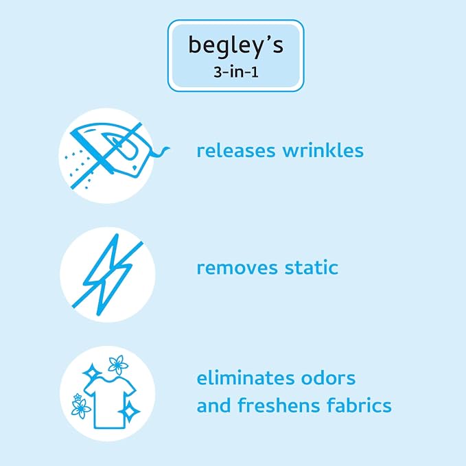 Begley's 3-in-1 Wrinkle Remover, Quick Fix Wrinkle Release, Static Cling Remover - Image 2