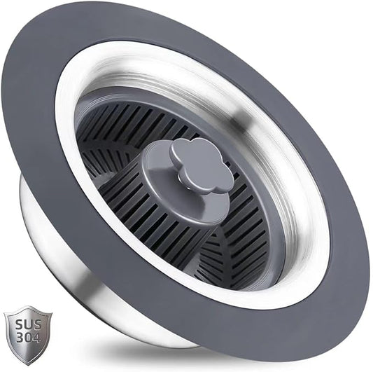 3 in 1 Kitchen Sink Drain Strainer and Stopper Combo, Stainless Steel Pop Up by WSYLEN