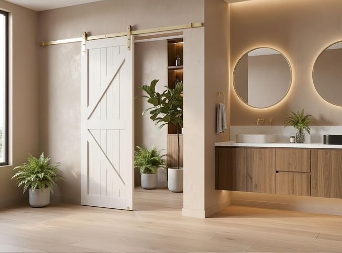 Rio Salto Gold Barn Door Hardware Kit Sliding Door Hardware Modern Barn - Image 3