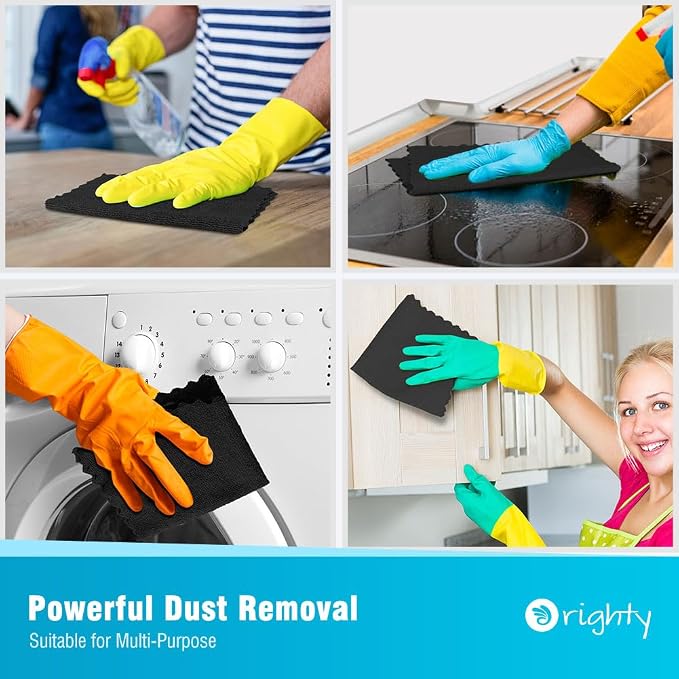 Orighty Black Microfiber Cleaning Cloth, 50 Pack Highly Absorbent Cleaning - Image 6