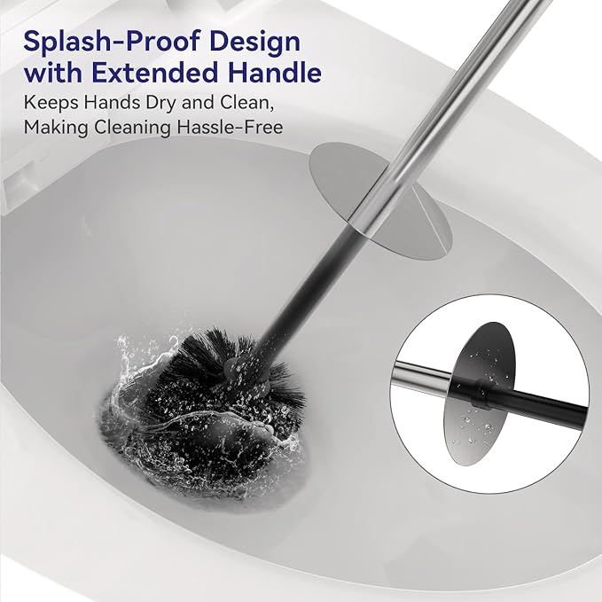 DOWRY Stainless Steel Toilet Bowl Brush and Holder - Image 3