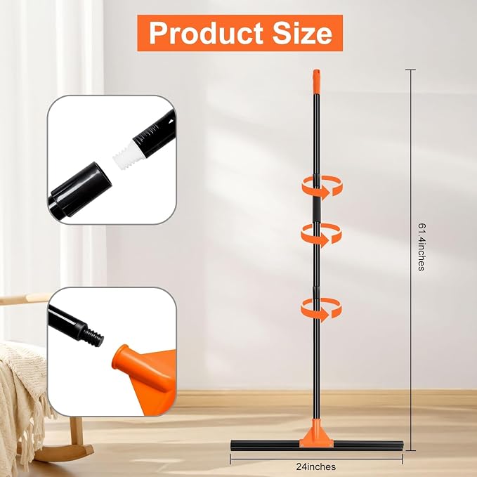 Heavy Duty Floor Squeegee for Concrete Tile Cleaning, Commercial Scrubber Mop - Image 2