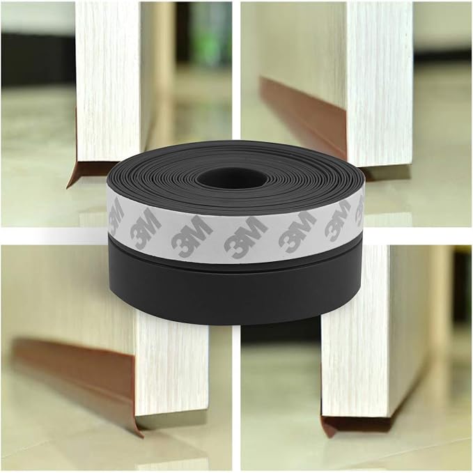 TAROSE Weather Stripping, Silicone Door Seal Strip Door 16 Feet Long Black - Image 7