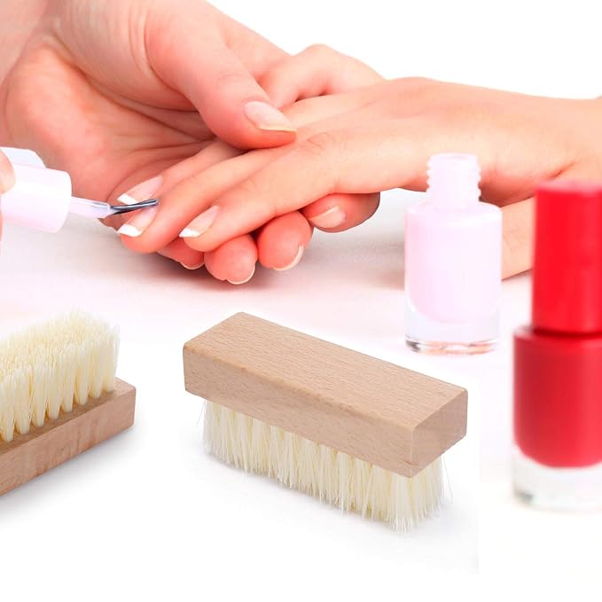 4-Packs Wooden Nail Brush Sturdy, Non-Slip Fingernail Hand Scrub Brush Nail - Image 5