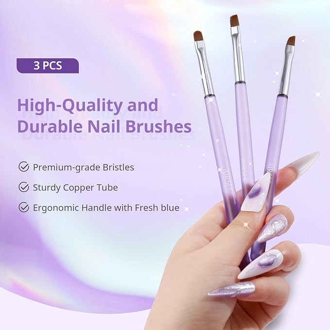 AIRSEE Nail Art Clean Up Brushes, Painting Brushes, Art Design DIY Tools - Image 3