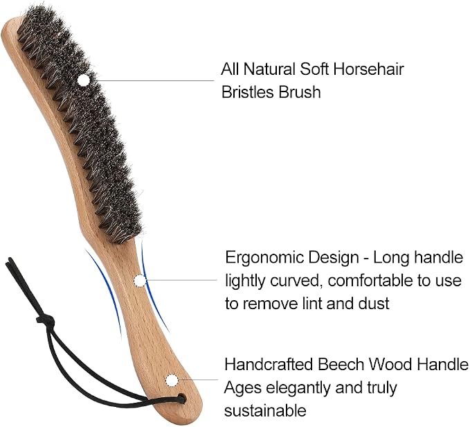 Hat Brush - Clean Western Cowboy Hat, Fedora Hat & Baseball Cap, Horsehair - Image 2