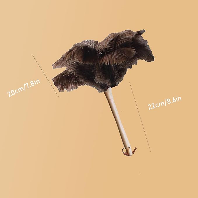 Ostrich Feather Dusters, Naturally Soft, Solid Wood Handle, 17.3'' Long - Image 3