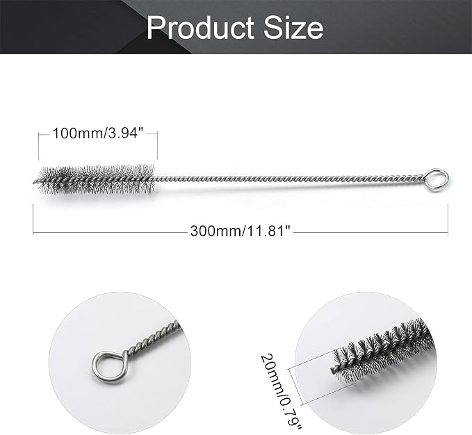 Utoolmart Wire Tube Brushes, Stainless Steel Bottle Bristle Cleaning Spiral - Image 2