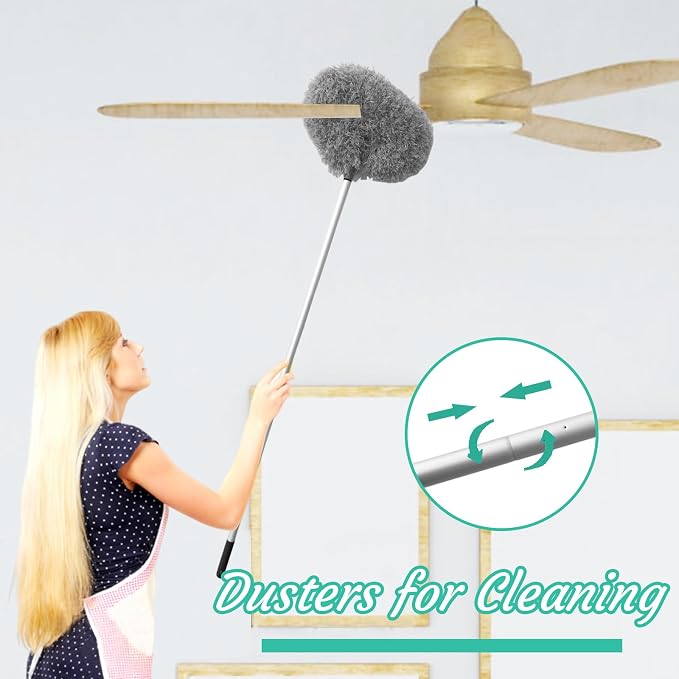 Ceiling Fan Cleaner Duster, Reusable Microfiber Ceiling Fan Blade Cleaner Duster - Image 4