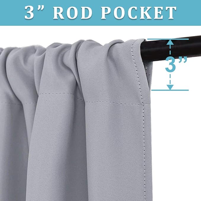 RYB HOME Blackout Curtains for Kitchen, Over Sink Privacy Curtains Window Decor - Image 3
