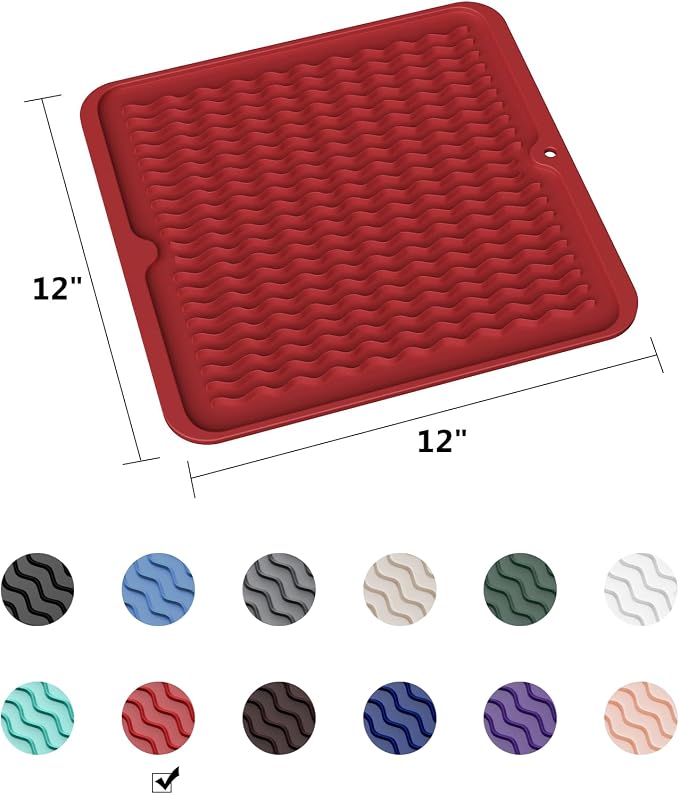 ZLR Silicone Dish Drying Mat for Kitchen Counter, Eco-Friendly Fast Dry Dish Mat - Image 6