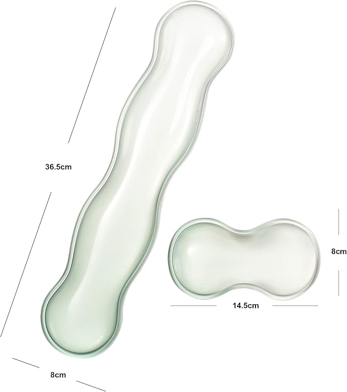 Ergonomic Gel Keyboard and Mouse Wrist Rest Set – Green Clear Wrist Rest - Image 7