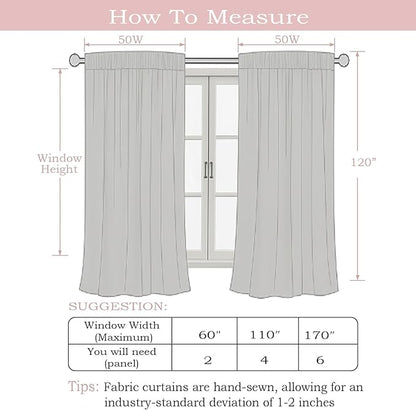 Simplebrand Navy Blue Semi Sheer Faux Linen Textured 120 Inches Long Curtains 2 Panels Set, Privacy Farmhouse Window Drapes for Living Room/Birthday Party/Hallway Window Guest Room, 50 x 120 Inch