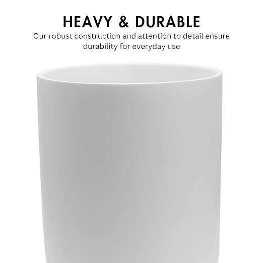 Matte White Round Compact Trash Can Mini, 2 Gallons / 7.5L Garbage Bin - Image 3