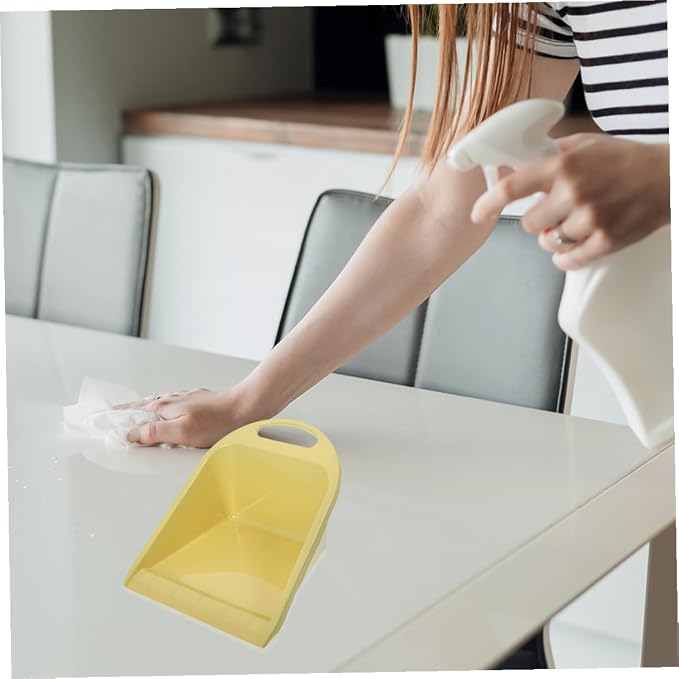 Handheld Dustpan Small Portable Dust Pan 2pcs Lime Yellow - Image 6