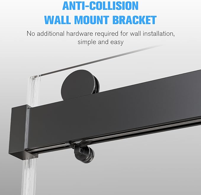 68-72" W x 76" H Frameless Double Sliding Shower Door w/Soft-Close, Bathroom - Image 8