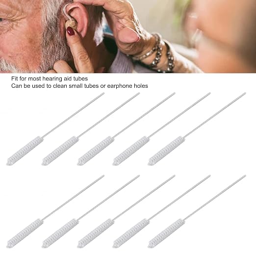 10 Pcs Hearing Aid Vent Tube Cleaning Brush, Professional Nylon Hair Hearing - Image 2