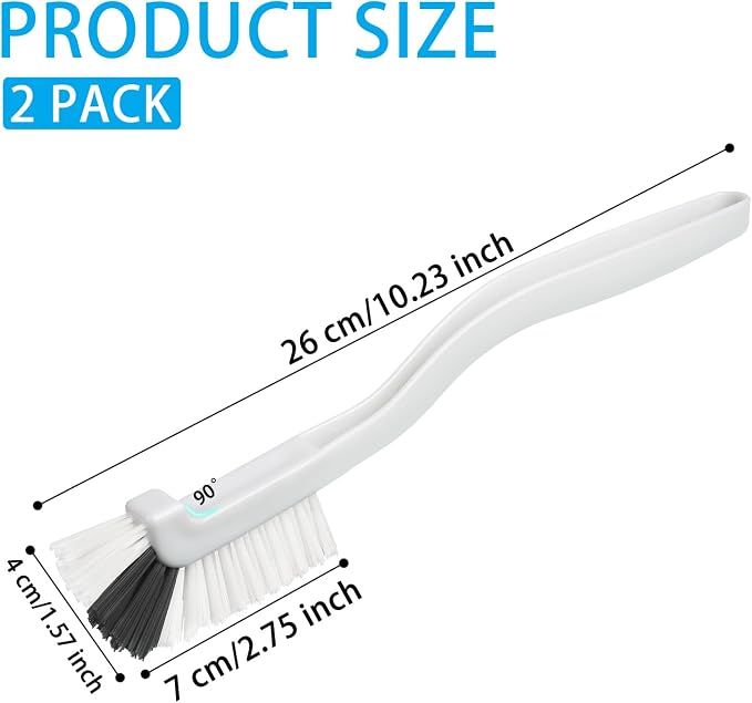 GTOTd Kitchen Right Angle Scrub Grout Small Cleaning Brush（2 Pack）Best Kitchen - Image 2