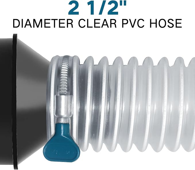 Heavy PVC Dust Collection Hose 2.5" x 5', Flexible Clear PVC Fume Collection - Image 6