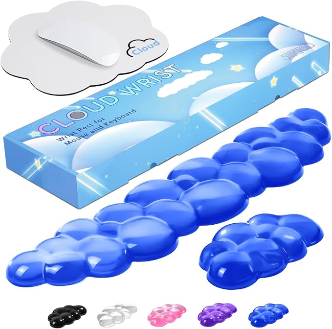 JIKIOU Clear Gel Wrist Rest for Keyboard and Mouse, Cool Silicone Mouse Wrist by JIKIOU