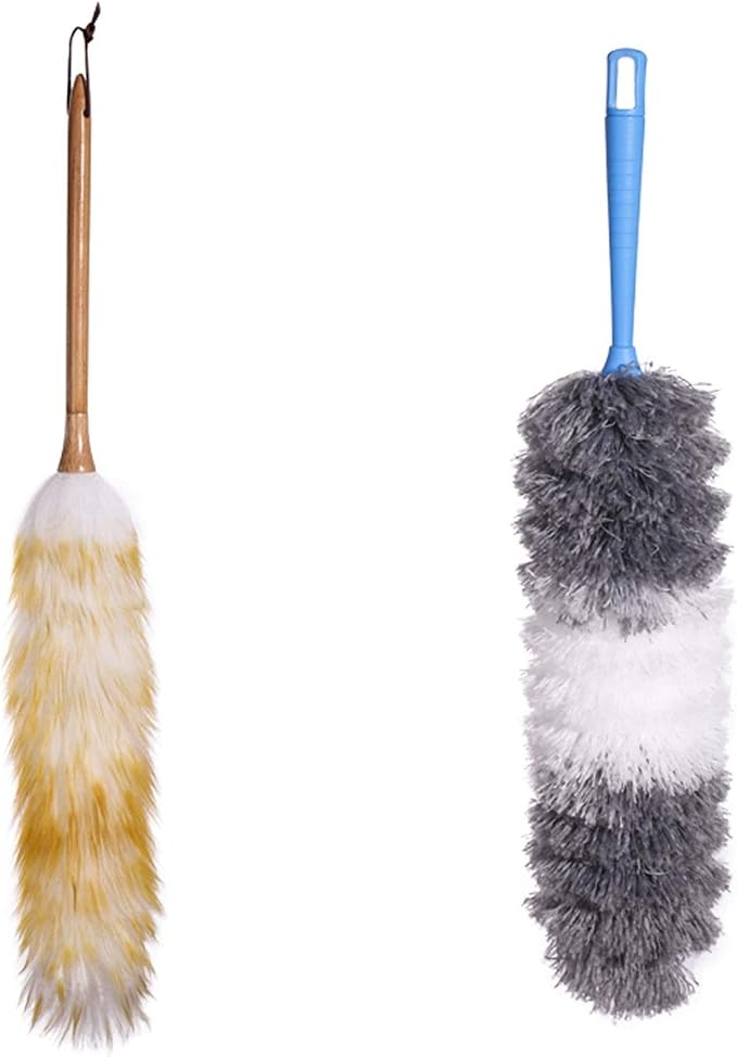 Lambswool Duster with Wood Handle, Microfiber Duster, Household Duster Set by Unknown