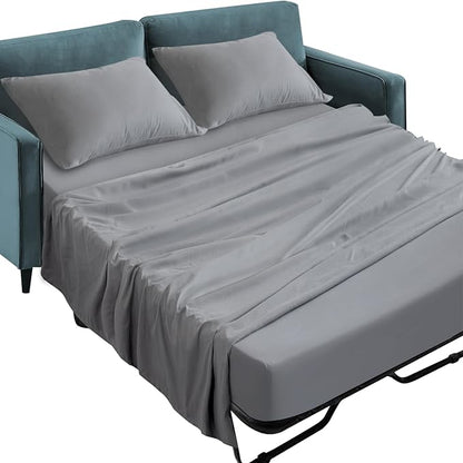 SPRINGSPIRIT Sleeper Sofa Queen Sheets Set, 4 Piece Bed Sheets Set Up to 8" Deep Pockets, Extra Soft and Breathable Bedding Sheets, Grey