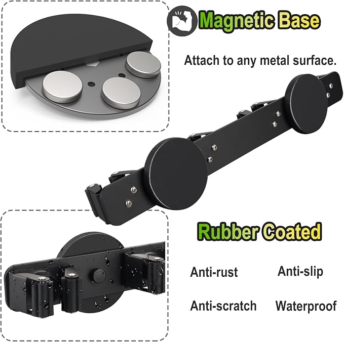 Strong Magnetic Mop Broom Holder, Heavy Duty Magnetic Mop Hanger - Image 5