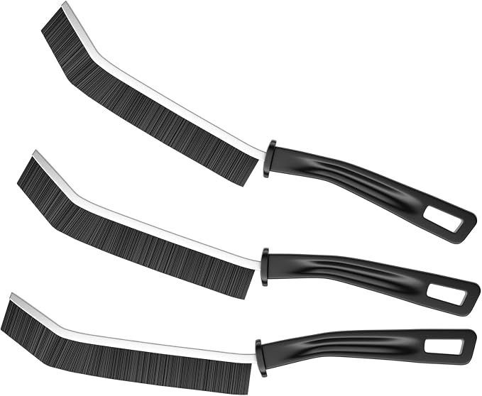 3 Pcs Black Crevice Cleaning Brush Hard Bristle Gap Cleaner by Linktry