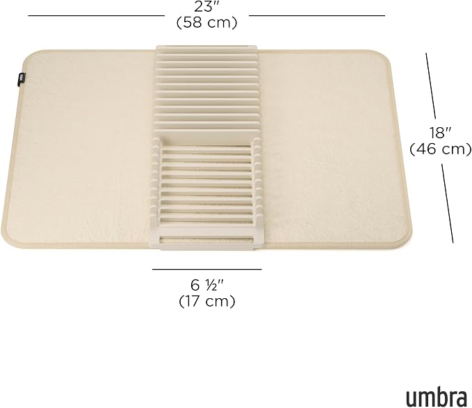 Umbra 330720-354 UDRY Rack and Microfiber Dish Drying Mat-Space-Saving - Image 3