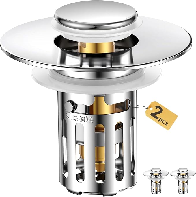 Bathroom Sink Stopper-All Metal Sink Stopper-Universal Fit 99% Bathroom Sink by Unknown