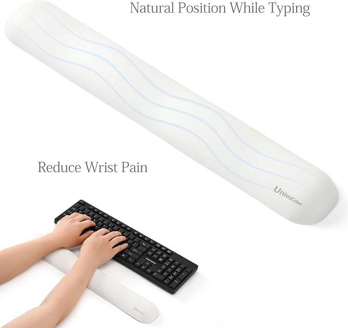 UnivoColors Design-Wave Keyboard Wrist Rest, Artificial Sheepskin+Memory - Image 6