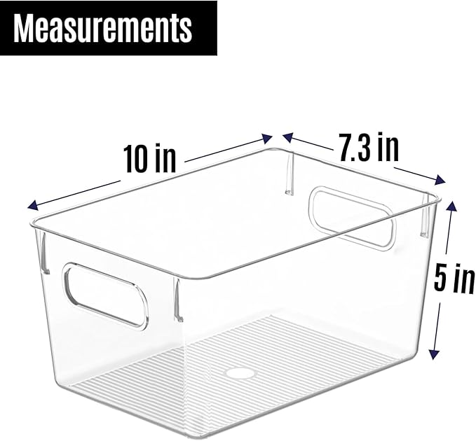 Clear Plastic Storage Bins, Pantry Organizers and Storage Containers Fridge - Image 3