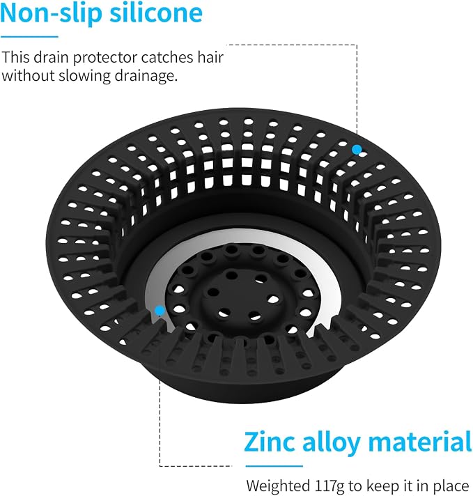 Bathtub Drain Hair Catcher, Shower Hair Drain Catcher Upgraded Protector - Image 3