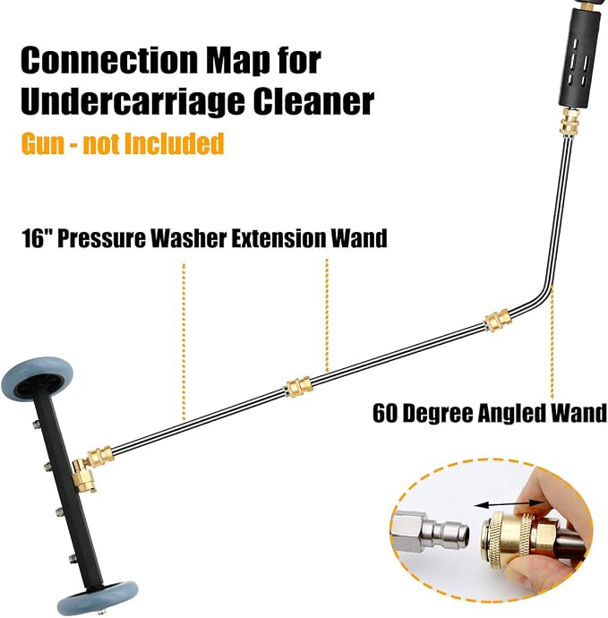ZALALOVA Pressure Washer Undercarriage Cleaner, 16 Inch Power Washer Surface - Image 6