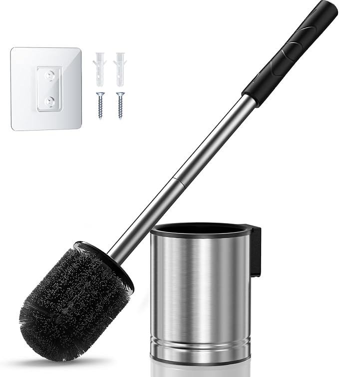 HAMITOR Toilet Bowl Brush Set: Compact Space-Saving Design by HAMITOR