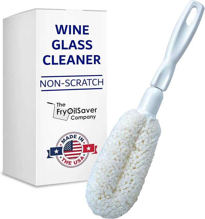 2-Pack Flute & Stemware Wine Glass Cleaning Brush by THEFRYOILSAVERCOMPANY