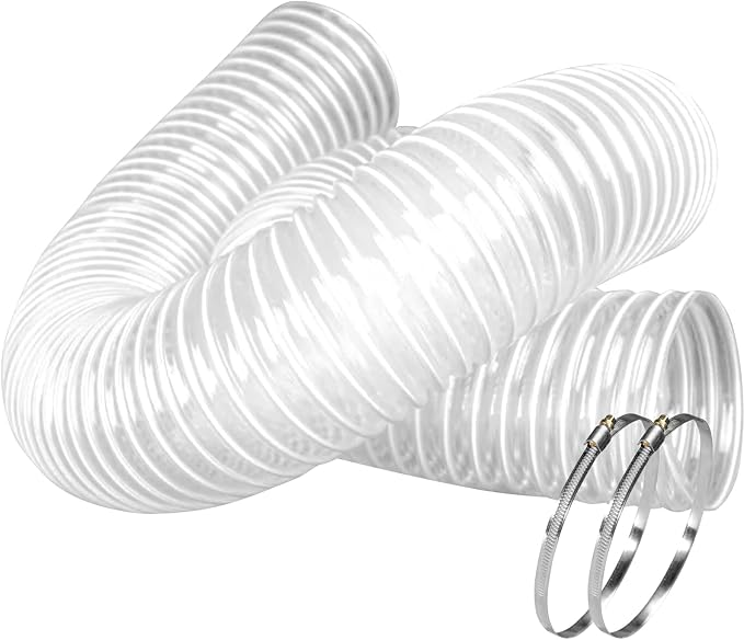 Qucship 6" x 10' Flexible PVC Fume Collection Hose by Qucship