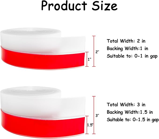 Silicone Weather Stripping, 3 inch x 20 Ft Door Draft Stopper Window Seal Strip - Image 3