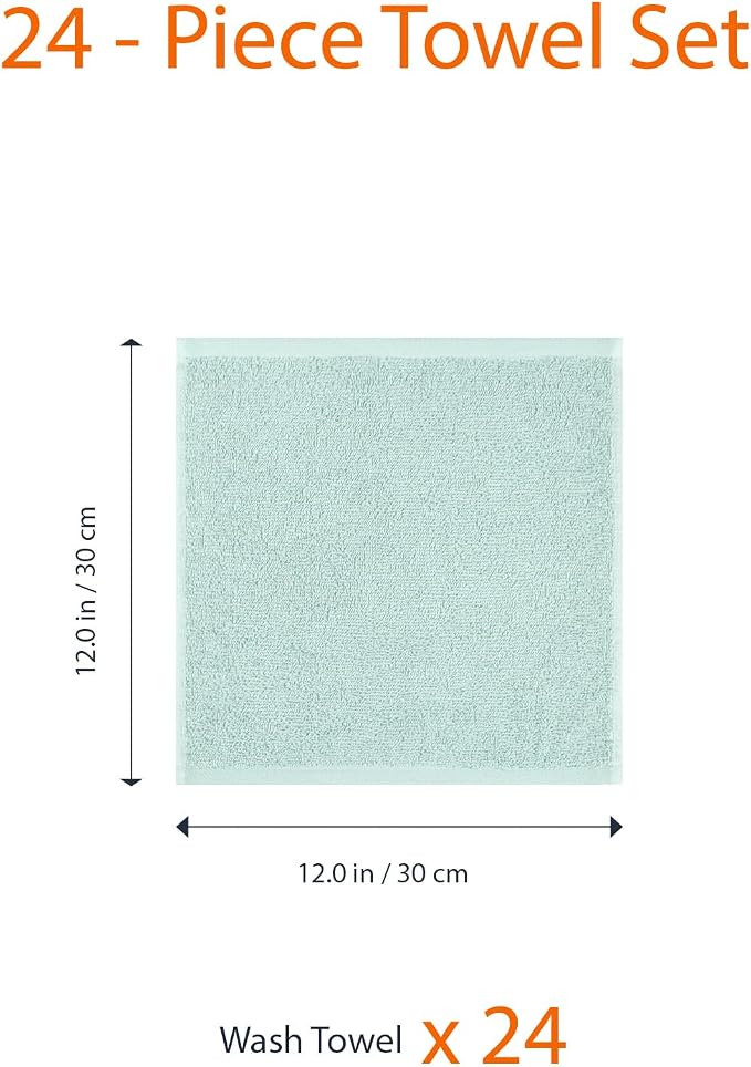 Amazon Basics face Towels for Bathroom, 100% Cotton Extra Absorbent washcloth - Image 5