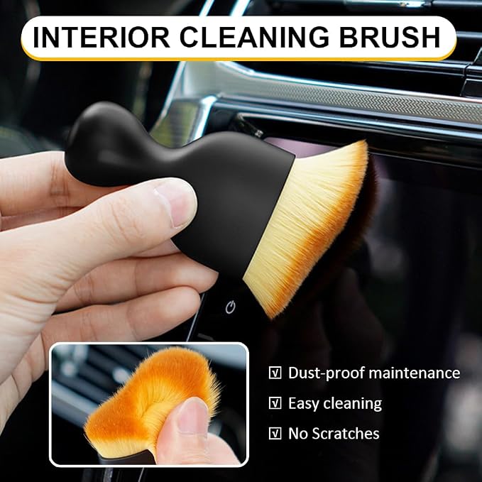 3 PCS Car Detailing Brush, Car Interior Cleaning Dust Brush, Soft Bristle - Image 2