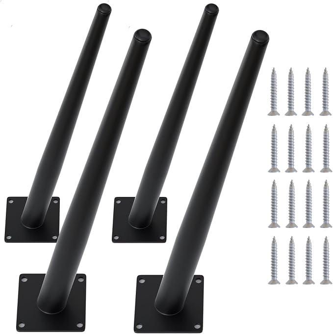 4PCS 16 Inch Matte Black Tapered Angled Legs by IURRDOP