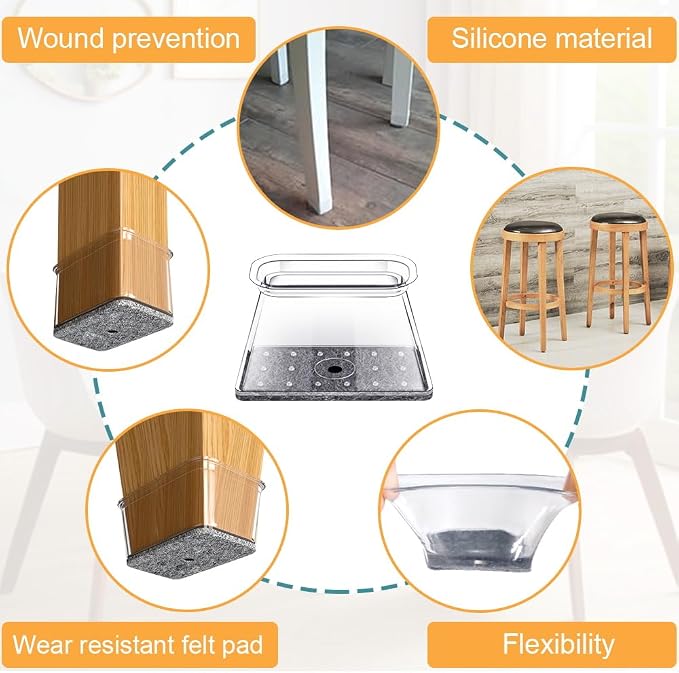 32 Pcs Rectangle Chair Leg Protectors - Image 6