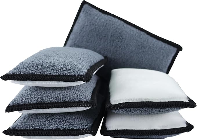 Car Interior Scrubbing Sponge, Microfiber Car Wax Applicator Scrubber Pad - Image 3