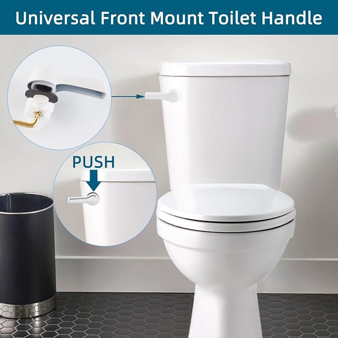 Hygie Rinse 2PCS Metal Toilet Handle Lever Flush Replacement, Universal Front - Image 6