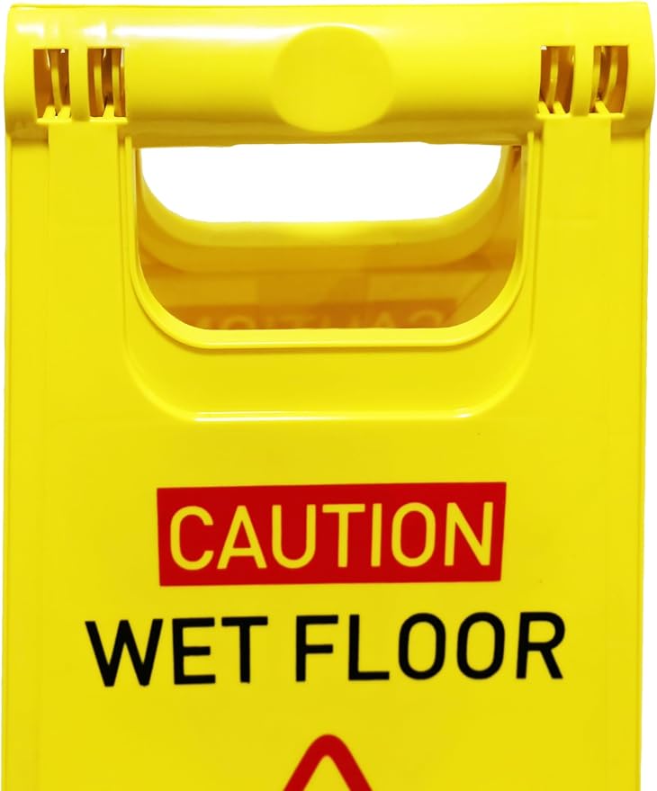 1-Pack Caution wet floor sign, 24 in. Height, Bright Yellow Double-Sided - Image 5