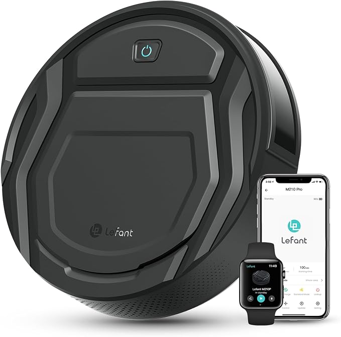 Lefant M210P Robot Vacuum, Powerful Suction, Ultra-Slim, 120 Mins Runtime by Lefant