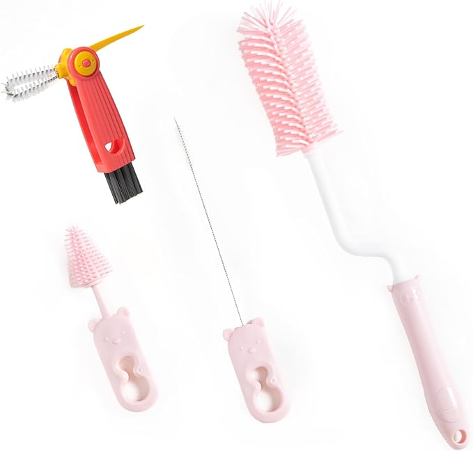 Chemimoso Silicone Spinning Bottle Cleaning Brush, 13.4in Long Handle Water Cup by Unknown