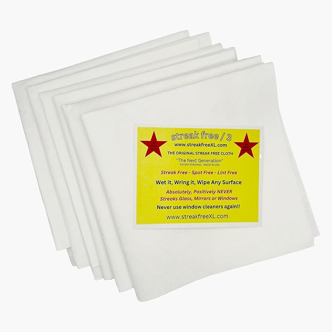 Microfiber Glass Cleaning Cloths, 6 Pack by streakfree3